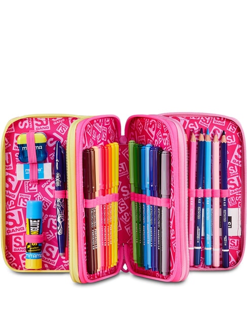 JOYFUL PINS GIRL Astuccio con Kit Scolastico fuxiafluo - Astucci e Accessori