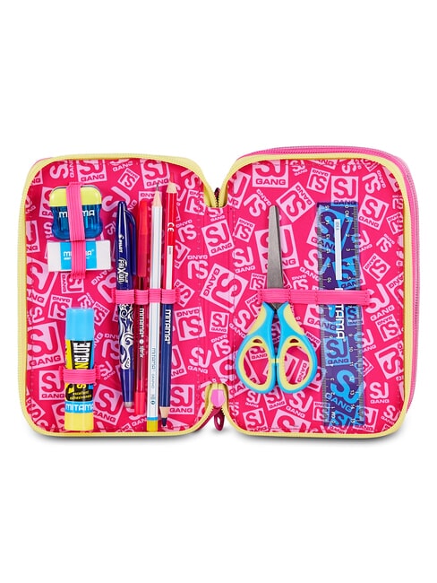 JOYFUL PINS GIRL Astuccio con Kit Scolastico fuxiafluo - Astucci e Accessori