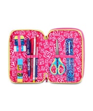 SJGANG JOYFUL PINS GIRL Astuccio con Kit Scolastico fuxiafluo - Astucci e Accessori - 3
