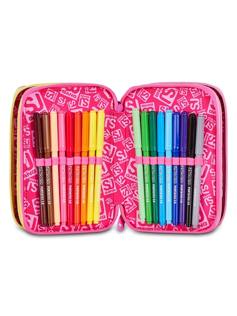 JOYFUL PINS GIRL Astuccio con Kit Scolastico fuxiafluo - Astucci e Accessori