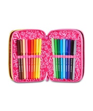 SJGANG JOYFUL PINS GIRL Astuccio con Kit Scolastico fuxiafluo - Astucci e Accessori - 4