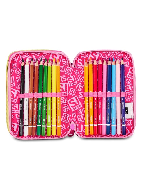JOYFUL PINS GIRL Astuccio con Kit Scolastico fuxiafluo - Astucci e Accessori