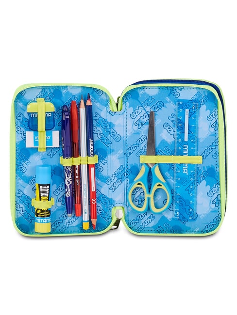 BLU FUSION Astuccio con Kit Scolastico turchese fluo - Astucci e Accessori