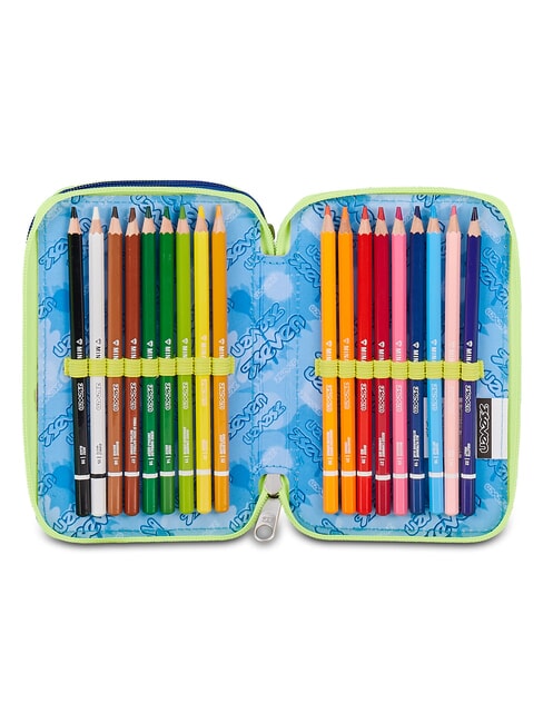 BLU FUSION Astuccio con Kit Scolastico turchese fluo - Astucci e Accessori