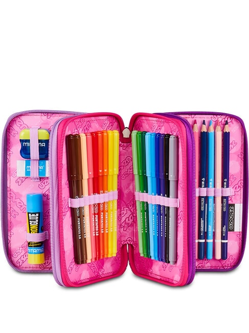 BUZZY NOTE GIRL Astuccio con Kit Scolastico CYCLAMIN             - Astucci e Accessori