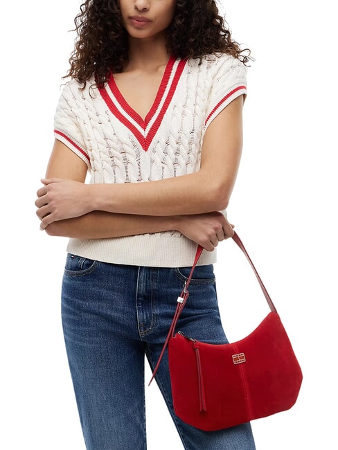 TJW SLOUCHY Borsa a spalla, in pelle scamosciata arizona red - Borse Donna