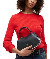 TOMMY HILFIGER TH LOGOTAPE Borsa a bauletto a mano, con tracolla space blue corp - Borse Donna - 2
