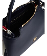TOMMY HILFIGER TH LOGOTAPE Borsa a bauletto a mano, con tracolla space blue corp - Borse Donna - 4