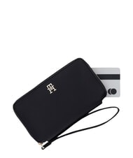 TOMMY HILFIGER TH LOGOTAPE Portafoglio zip around black - Portafogli Donna - 3