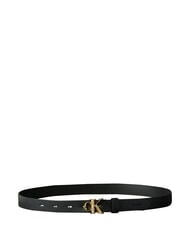 CALVIN KLEIN FACTED CK BUCKLE Cintura in pelle black / antique light gold - Cinture - 3