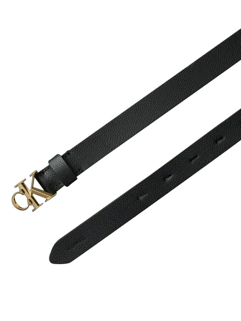 FACTED CK BUCKLE Cintura in pelle black / antique light gold - Cinture