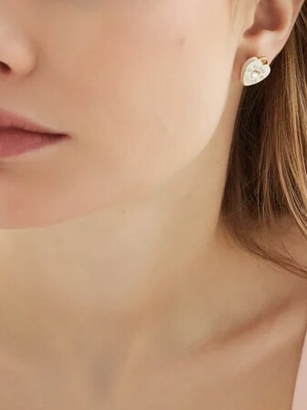 AMORE Orecchini in acciaio yellow gold/white - Orecchini