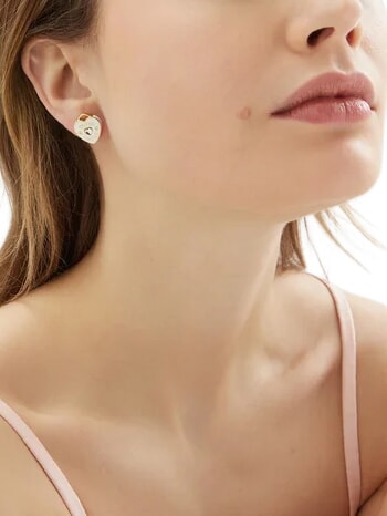 AMORE Orecchini in acciaio yellow gold/white - Orecchini