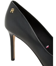 TOMMY HILFIGER TH  D&eacute;collet&eacute; tacco 9 in pelle black - Scarpe Donna - 5