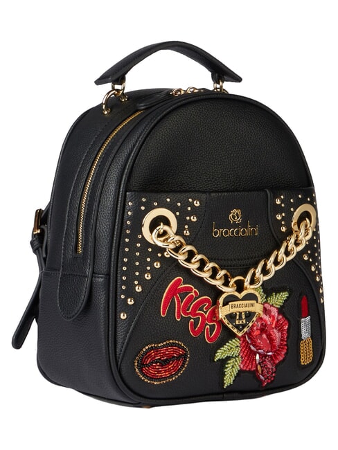 ROCK Zaino con patch realizzati a ricamo nero - Borse Donna