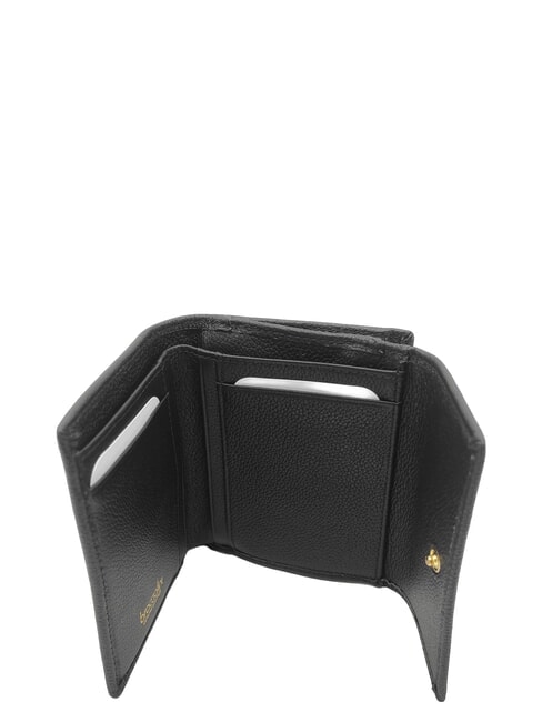 BASIC Portafoglio piccolo in pelle con patta nero - Portafogli Donna