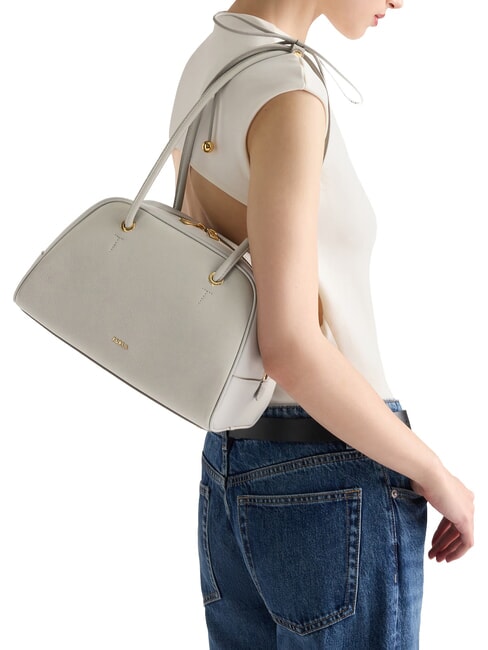 POPPY Borsa a spalla, in pelle stone gray - Borse Donna
