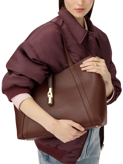 GOCCIA Borsa a spalla, in pelle cioccolato - Borse Donna