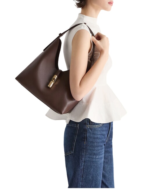 GOCCIA Borsa in pelle a spalla cioccolato - Borse Donna