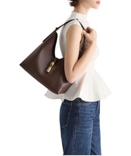 FURLA GOCCIA Borsa in pelle a spalla cioccolato - Borse Donna - 2