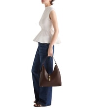 FURLA GOCCIA Borsa in pelle a spalla cioccolato - Borse Donna - 7