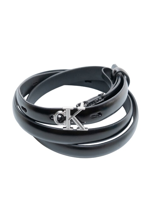 ROUND CK BUCKLE Cintura in pelle ck black / antique nickel - Cinture