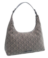 CALVIN KLEIN EMBLEM JAQUARD L Borsa a spalla lotus beige/black aop jqd - Borse Donna - 2
