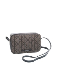 CALVIN KLEIN EMBLEM AOP Borsa mini a tracolla lotus beige / black aop - Borse Donna - 2