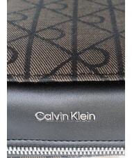 CALVIN KLEIN EMBLEM AOP Borsa mini a tracolla lotus beige / black aop - Borse Donna - 4