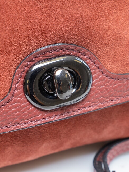 SHAILA Borsa mini a mano con tracolla, in pelle terracotta - Borse Donna