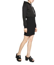 CALVIN KLEIN CK JEANS Abito con cappuccio ck black/bright white - Vestiti Donna - 4