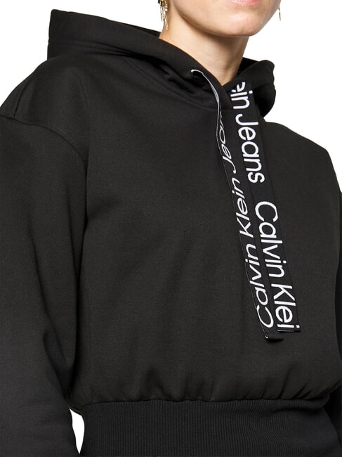 CK JEANS Abito con cappuccio ck black/bright white - Vestiti Donna