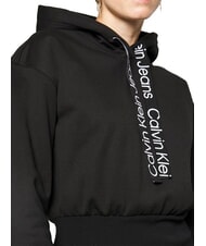 CALVIN KLEIN CK JEANS Abito con cappuccio ck black/bright white - Vestiti Donna - 5