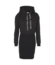 CALVIN KLEIN CK JEANS Abito con cappuccio ck black/bright white - Vestiti Donna - 7