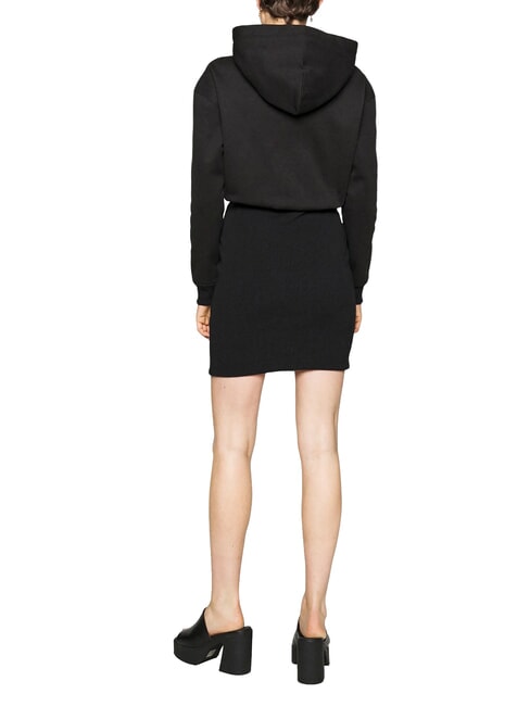 CK JEANS Abito con cappuccio ck black/bright white - Vestiti Donna