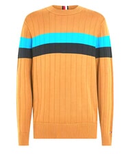 TOMMY HILFIGER TH Maglione a girocollo cognac / sugarcane mono - Maglie Uomo - 5