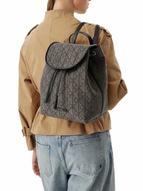 EMBLEM AOP Zaino con taschino interno lotus beige / black aop - Borse Donna