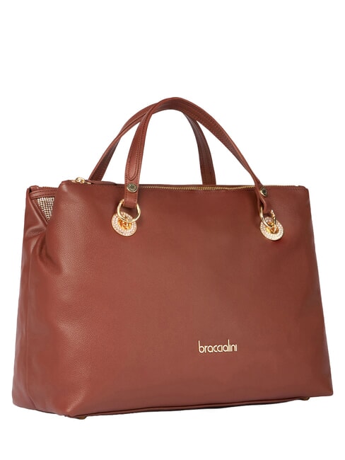 NORA Borsa a mano in pelle con tracolla marrone - Borse Donna