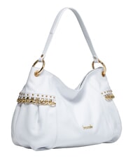 BRACCIALINI NORA Borsa a spalla in pelle con catena bianco - Borse Donna - 2