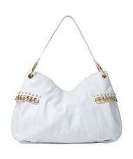 BRACCIALINI NORA Borsa a spalla in pelle con catena bianco - Borse Donna - 3