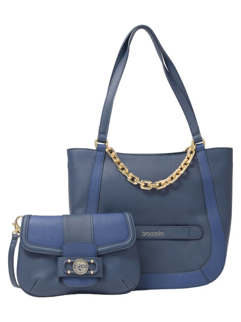 CHAIN Borsa a spalla con catena blu - Borse Donna