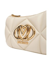 LOVE MOSCHINO EMBOSSED Borsa a tracolla, doppia portabilit&agrave; avorio - Borse Donna - 5