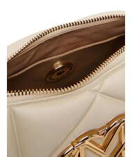LOVE MOSCHINO EMBOSSED Borsa a tracolla, doppia portabilit&agrave; avorio - Borse Donna - 7