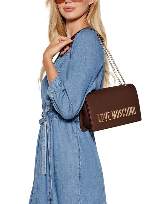 BOLD LOVE Borsa a spalla, con catena castagna - Borse Donna
