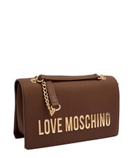 LOVE MOSCHINO BOLD LOVE Borsa a spalla, con catena castagna - Borse Donna - 3