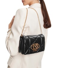 LOVE MOSCHINO EMBOSSED Borsa mini a spalla, con catena Nero - Borse Donna - 2