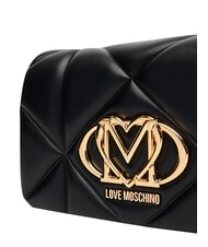LOVE MOSCHINO EMBOSSED Borsa mini a spalla, con catena Nero - Borse Donna - 5