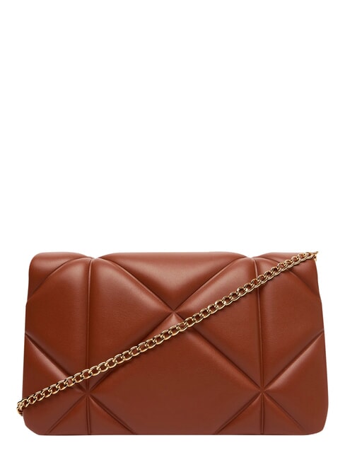 EMBOSSED Borsa mini a spalla, con catena castagna - Borse Donna