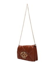LOVE MOSCHINO EMBOSSED Borsa mini a spalla, con catena castagna - Borse Donna - 3