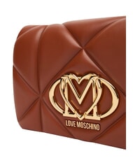 LOVE MOSCHINO EMBOSSED Borsa mini a spalla, con catena castagna - Borse Donna - 5